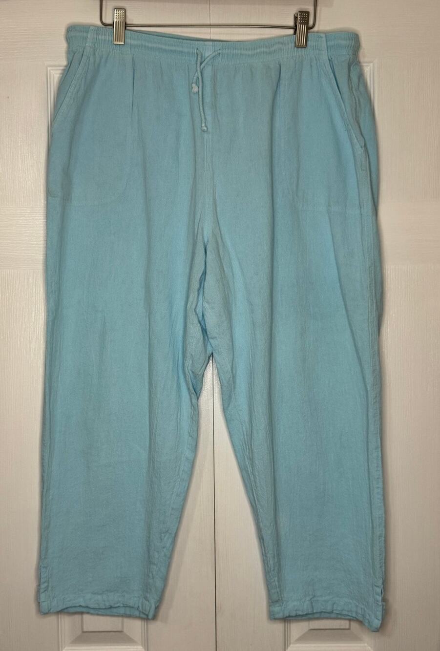 Sea Breeze of California 100% Cotton Capri Pants Womens Size XL Made in USA Blue